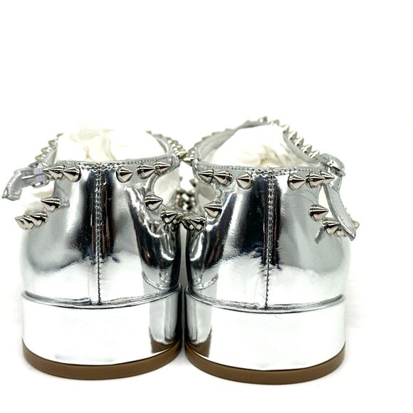 Christian Louboutin PILOUTA JANE SPIKES FLAT Criss Cross Ballerina Shoes - Picture 14 of 16